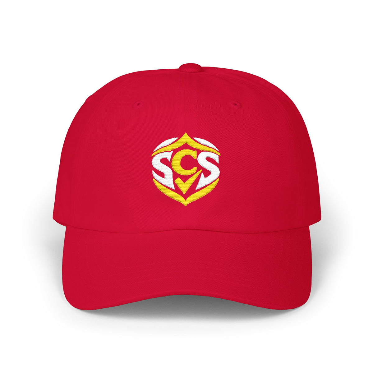 Classic Dad Cap — Embroidered Gold Crest Logo Baseball Hat