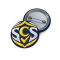 Senior Cyber Shield SCS Logo Pin Button | Navy & Gold | 1.25 Inch