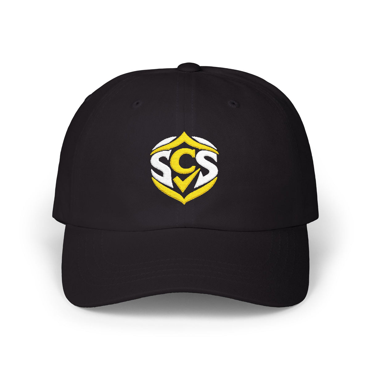 Classic Dad Cap — Embroidered Gold Crest Logo Baseball Hat