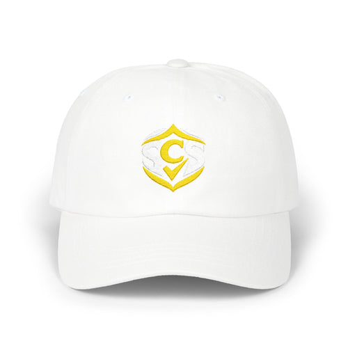 Classic Dad Cap — Embroidered Gold Crest Logo Baseball Hat