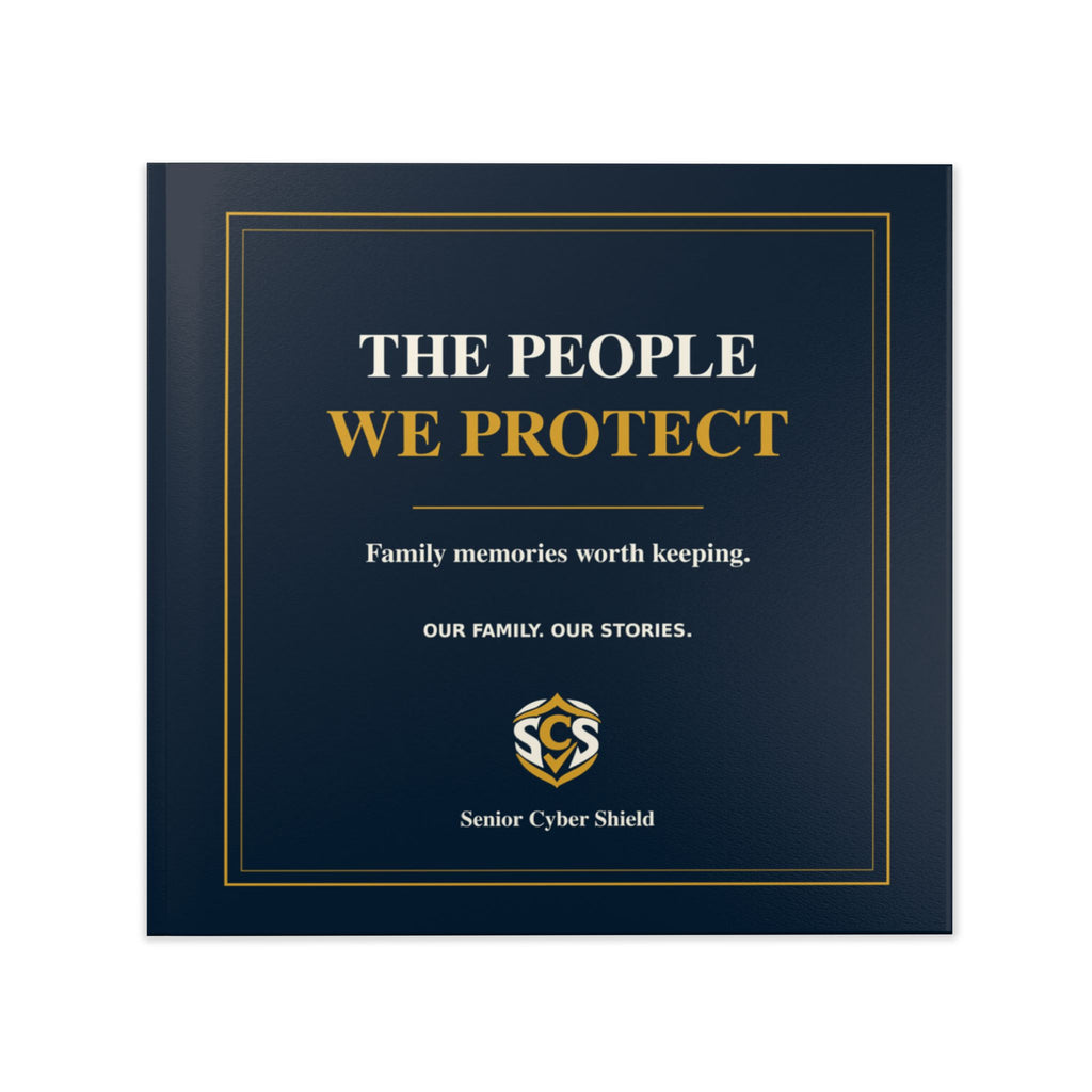 The People We Protect | Senior Cyber Shield Hardcover Family Photo Book | 8 × 8 Inch
