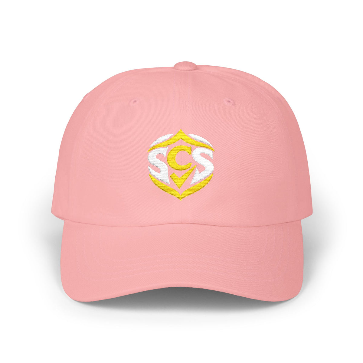 Classic Dad Cap — Embroidered Gold Crest Logo Baseball Hat