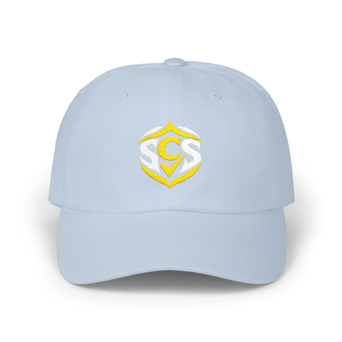 Classic Dad Cap — Embroidered Gold Crest Logo Baseball Hat