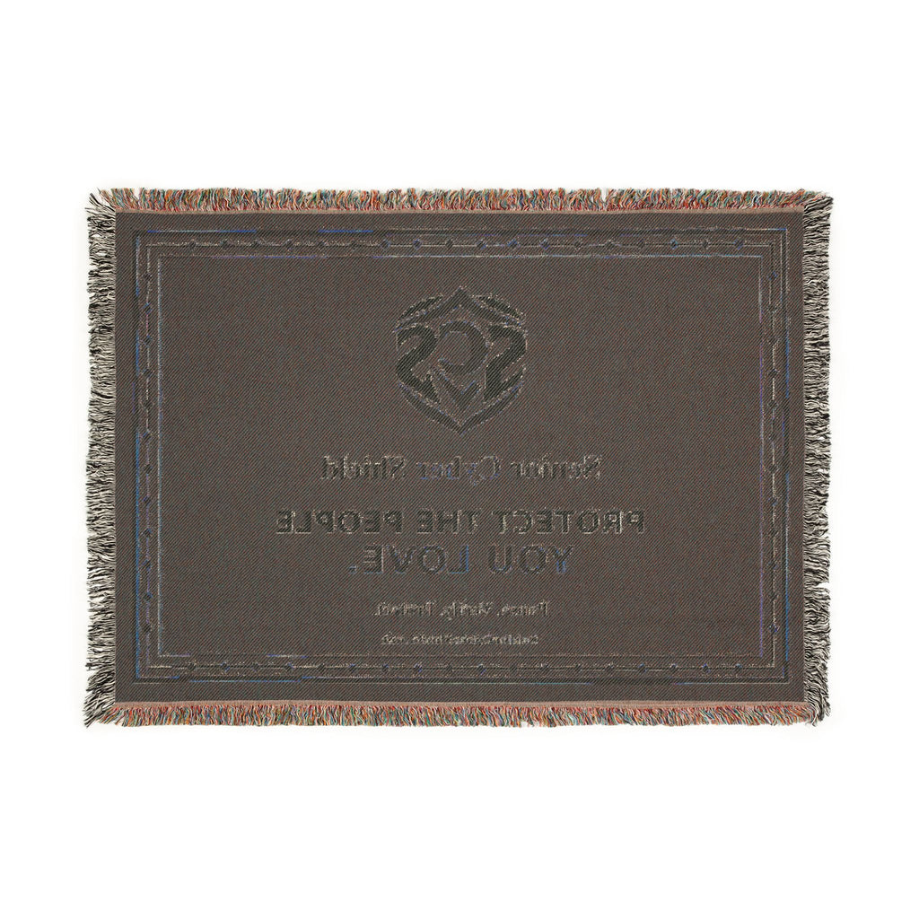 Senior Cyber Shield Woven Throw Blanket | Navy & Gold Heritage Design | 52 × 37 Inch