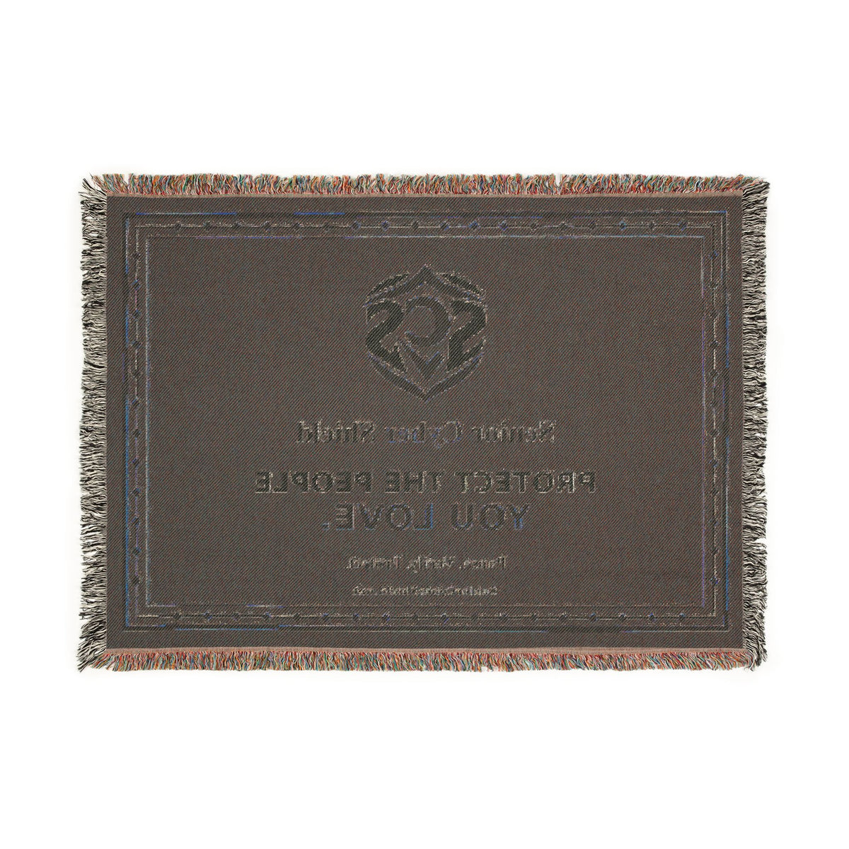 Senior Cyber Shield Woven Throw Blanket | Navy & Gold Heritage Design | 52 × 37 Inch