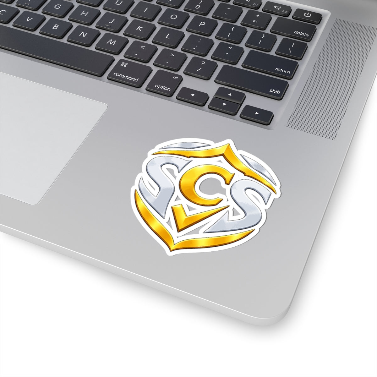 Senior Cyber Shield SCS Logo Kiss-Cut Sticker | Gold & Silver Shield