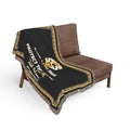 Senior Cyber Shield Woven Throw Blanket | Navy & Gold Heritage Design | 52 × 37 Inch