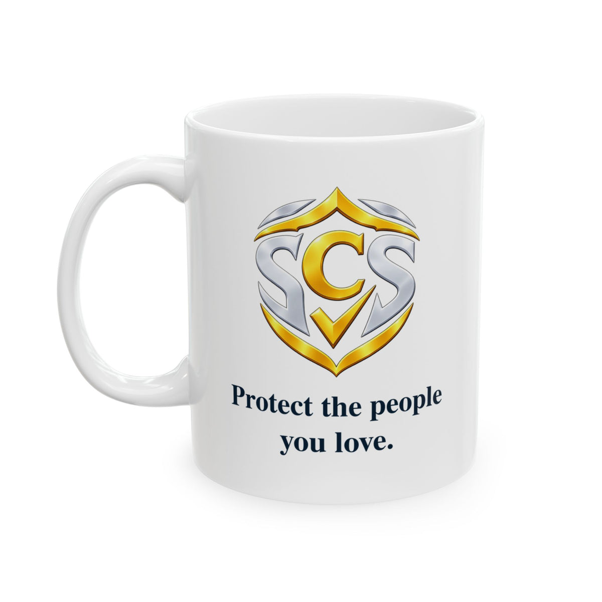 Senior Cyber Shield White Mug | Protect the People You Love | 11 oz Ceramic Coffee Cup